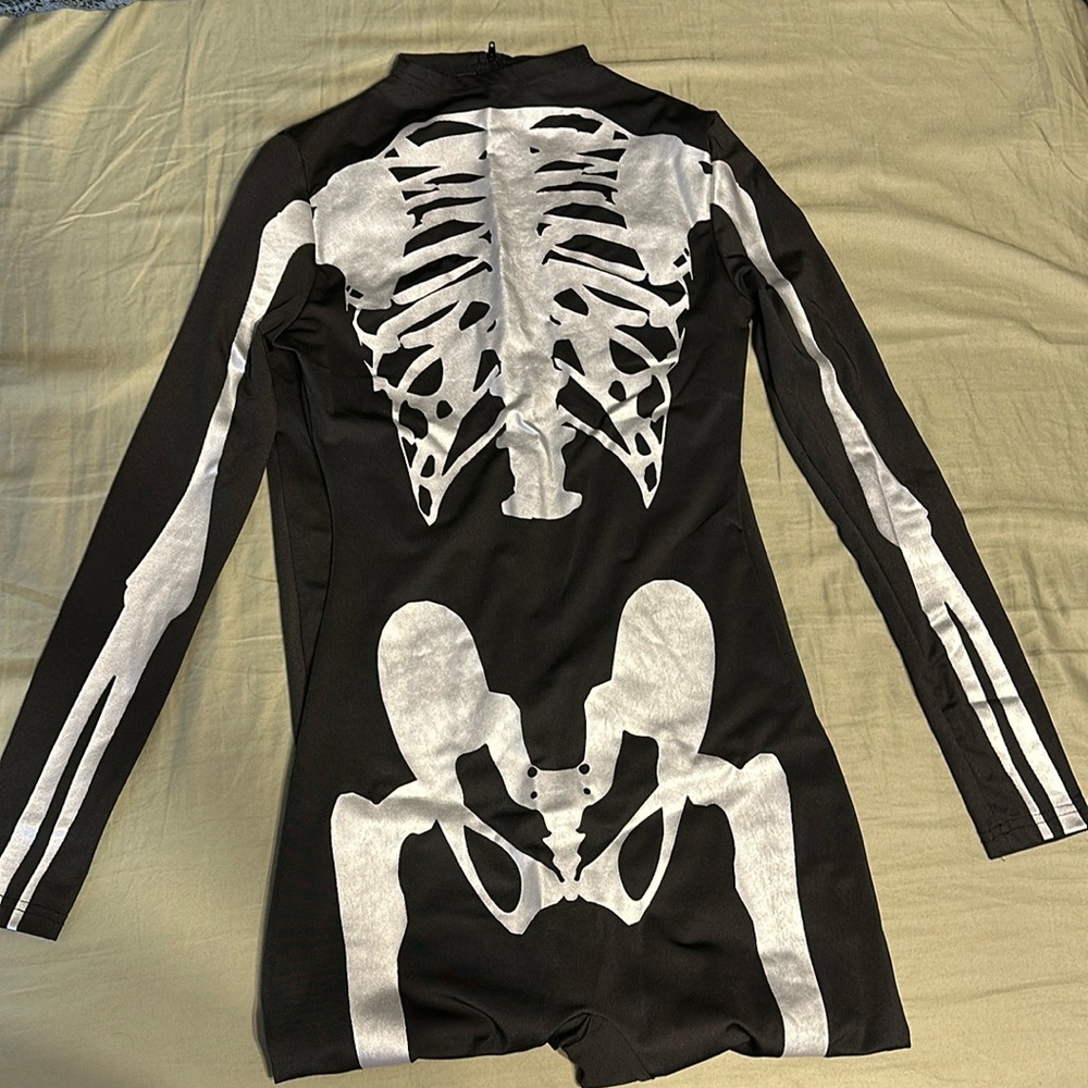 Halloween Skeleton Print Catsuit